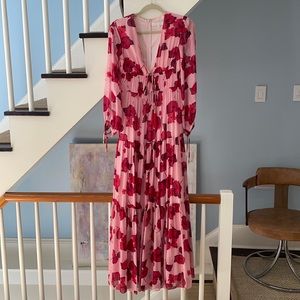 Borgo de Nor FLORAL SILK GEORGETTE MAXI DRESS